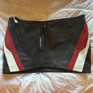 Lamarque Leather Mini Skirt